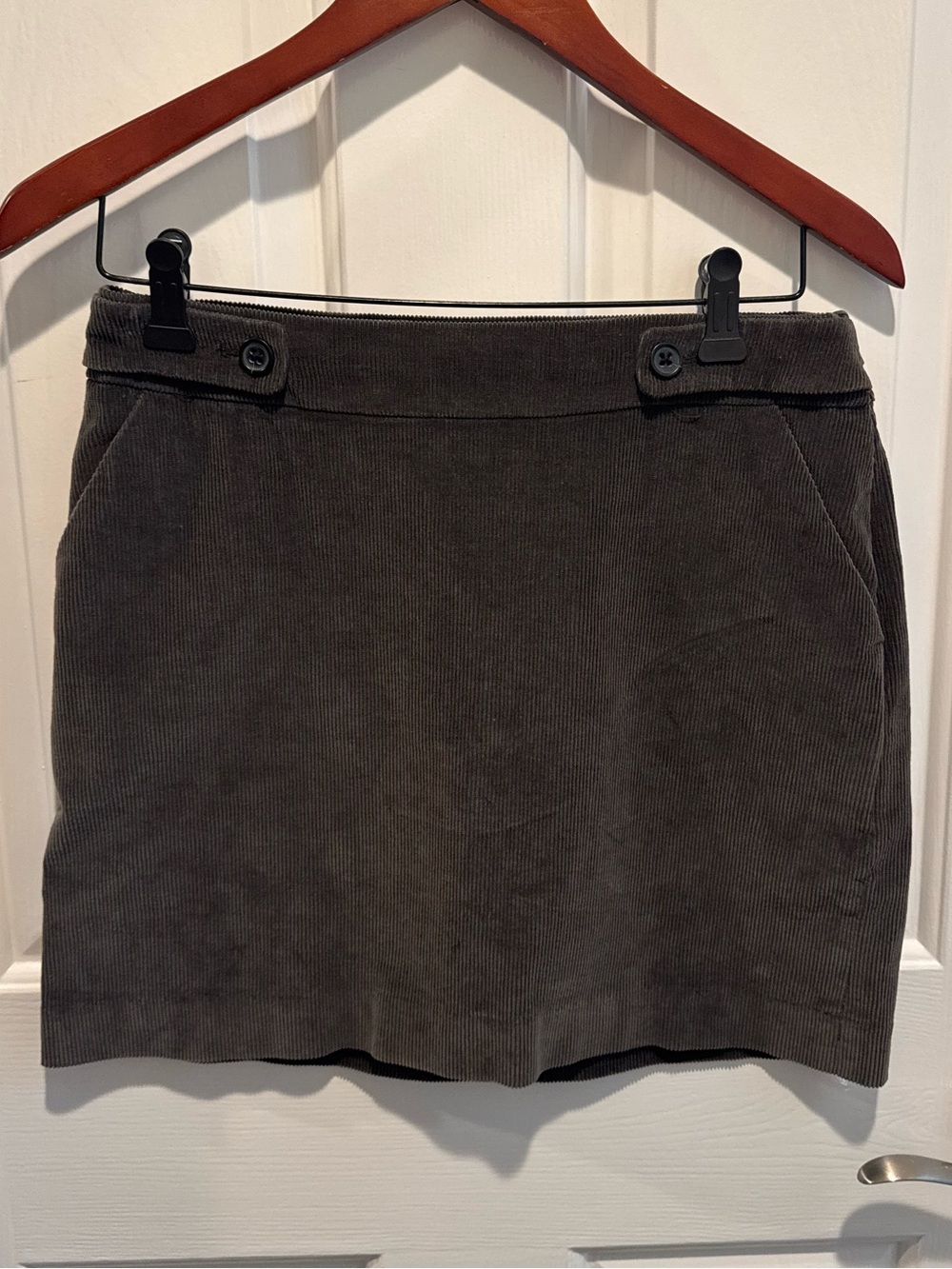 Banana Republic Women's Corduroy Mini Skirt - Grey Size 4 Stretch